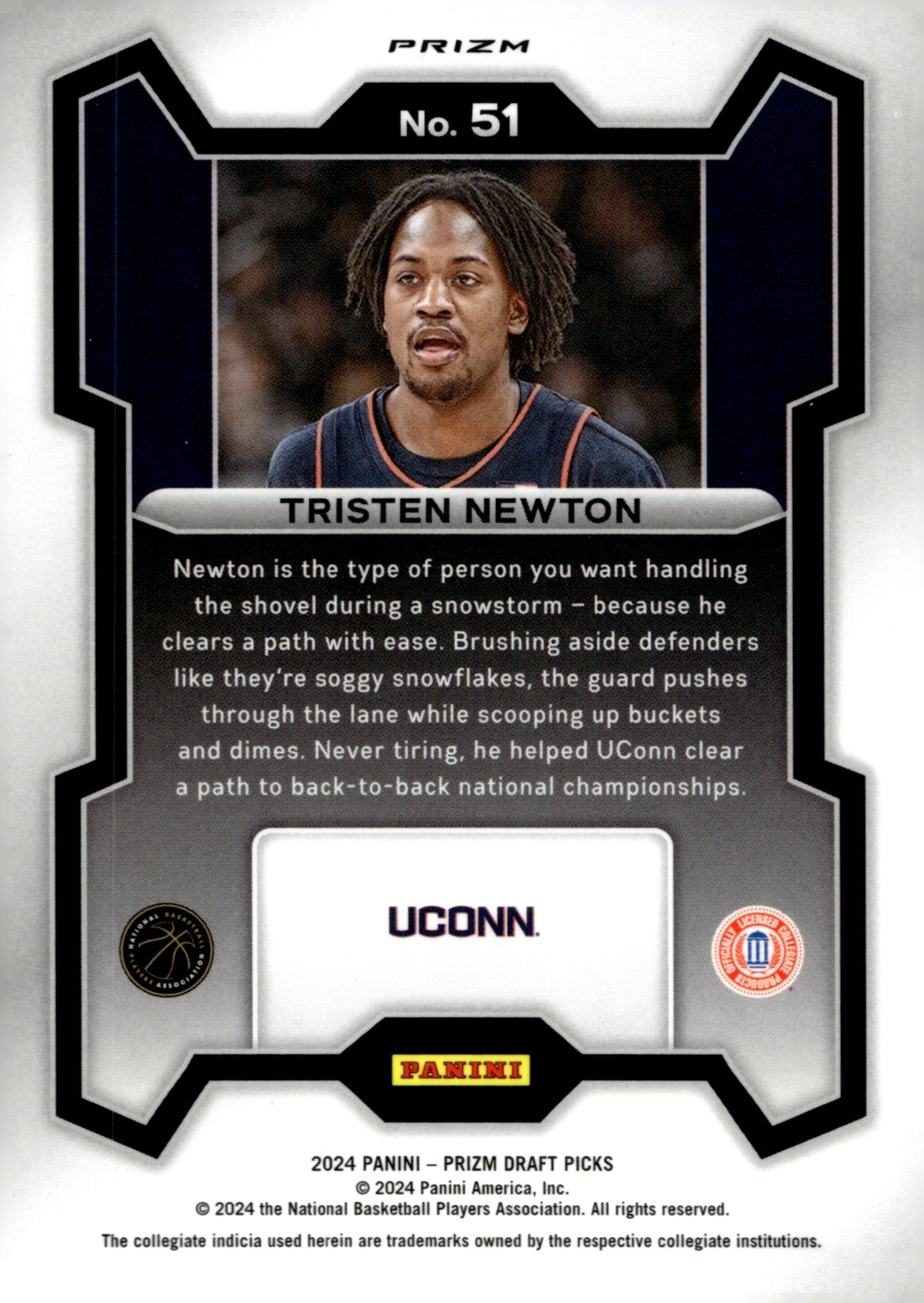 Tristen Newton 2024 Panini Prizm Draft Picks Prizm RC #51 - Collector Store LLC