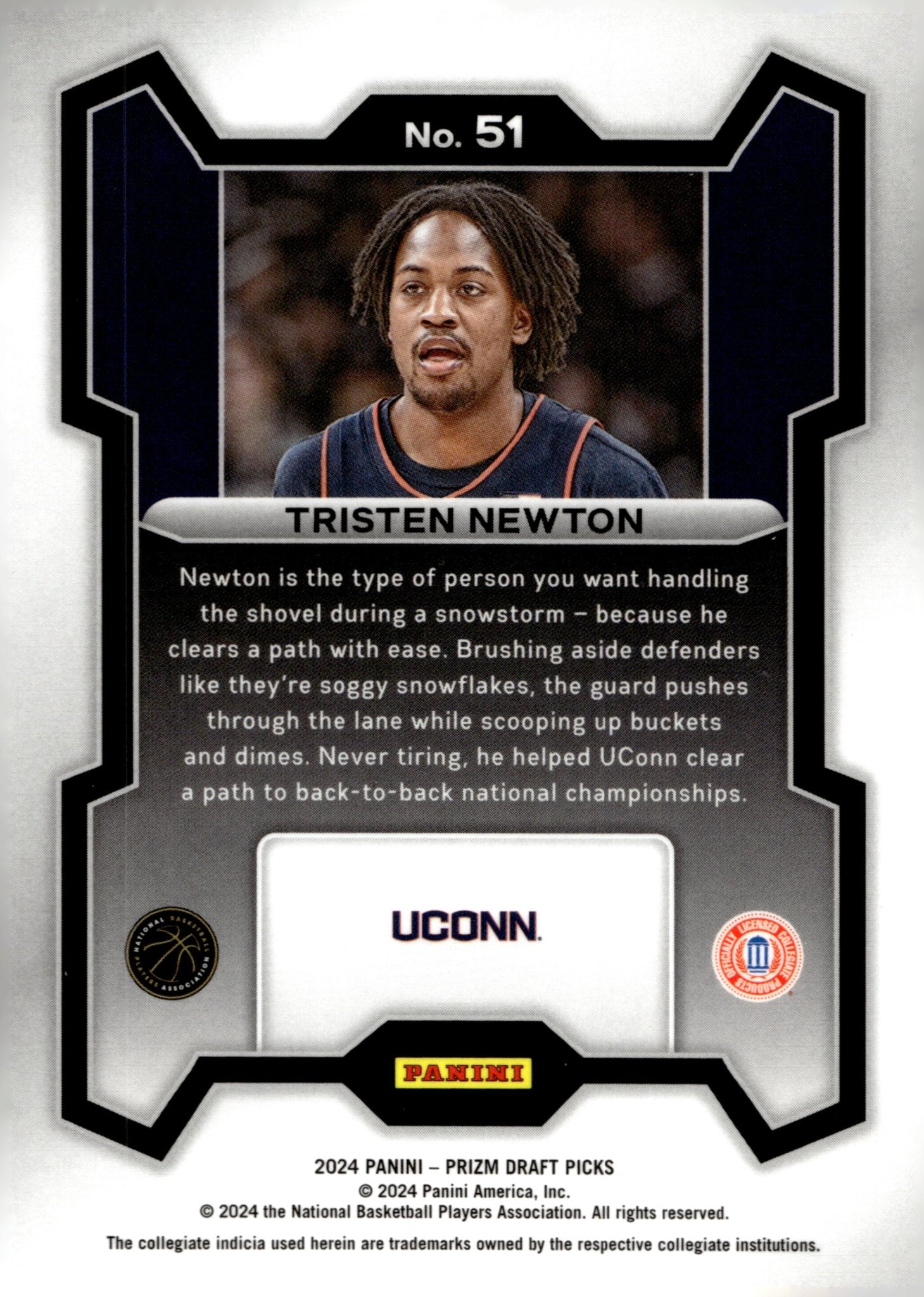 Tristen Newton 2024 Panini Prizm Draft Picks RC #51 - Collector Store LLC