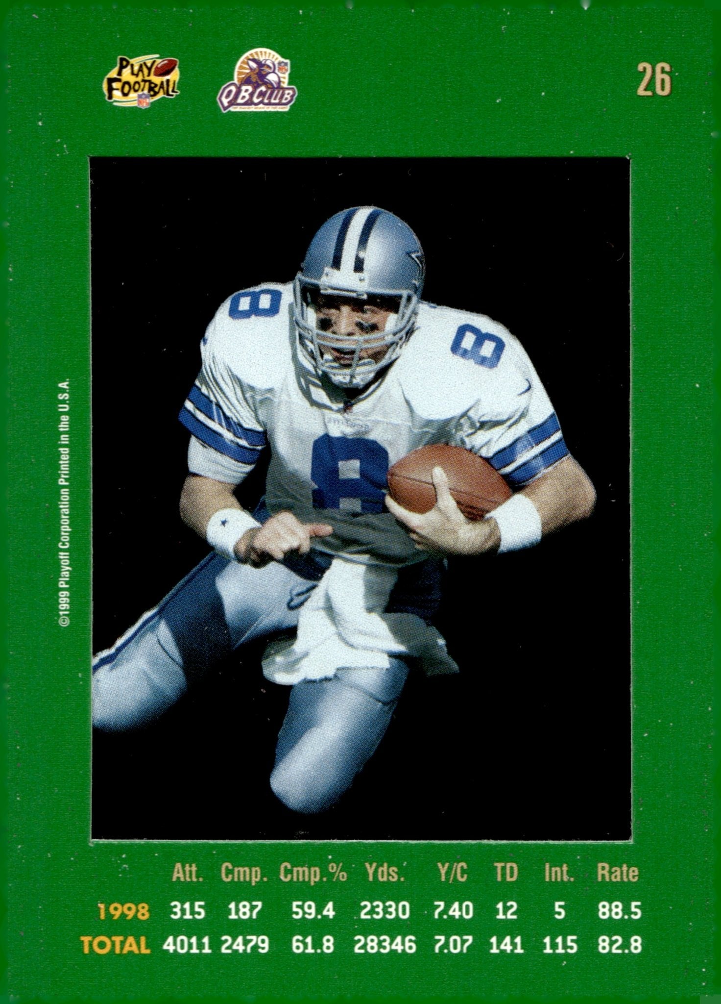 Troy Aikman 1999 Playoff Absolute SSD Green #26 - Collector Store LLC