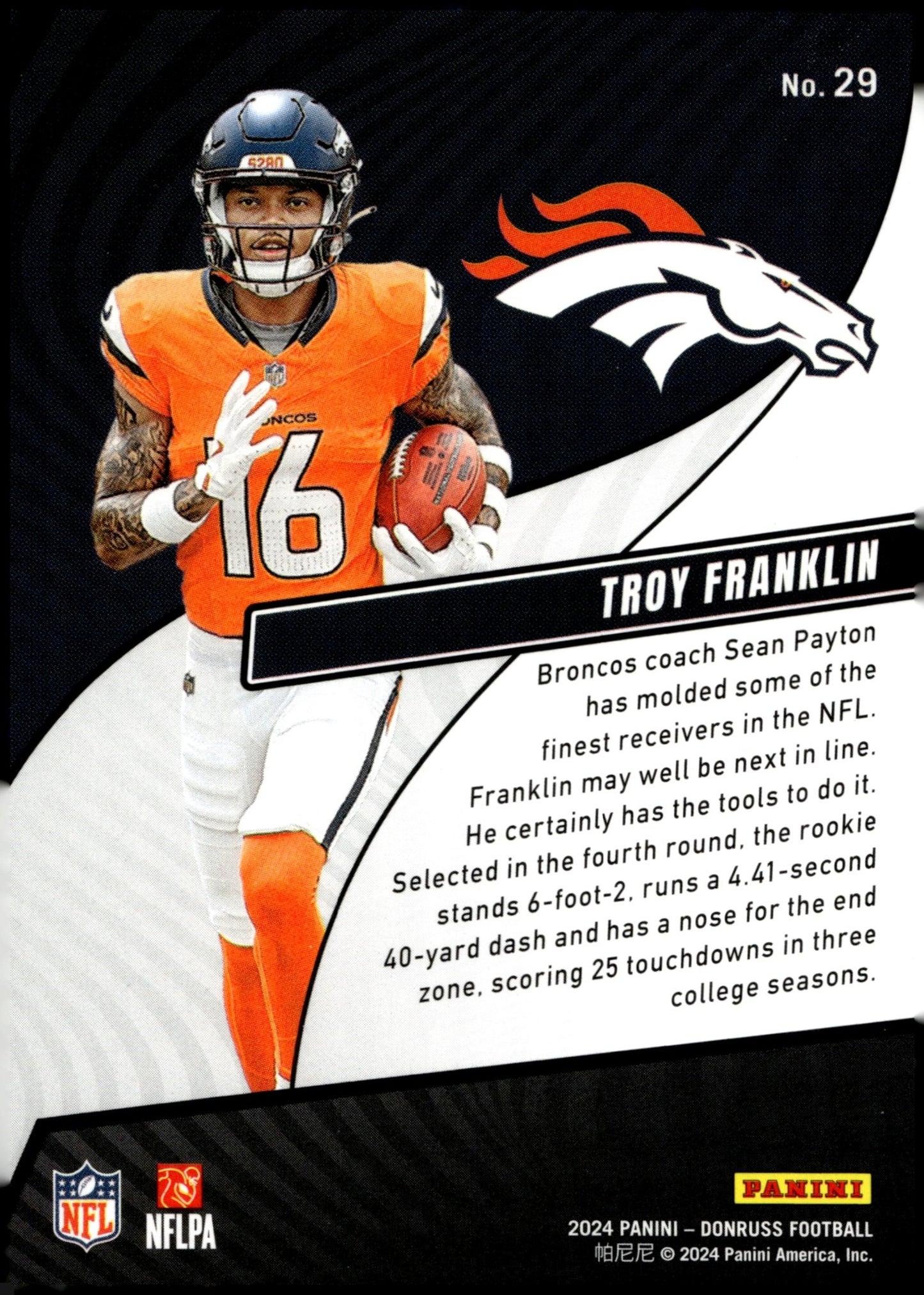 Troy Franklin 2024 Panini Donruss Rookie Revolution RC #29 - Collector Store LLC