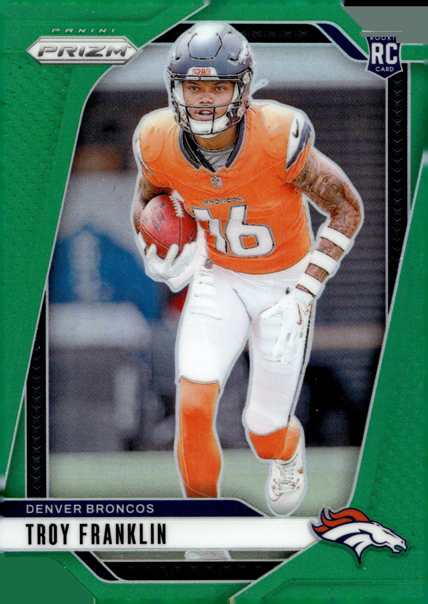 Troy Franklin 2024 Panini Prizm Green Prizm RC #393 - Collector Store LLC