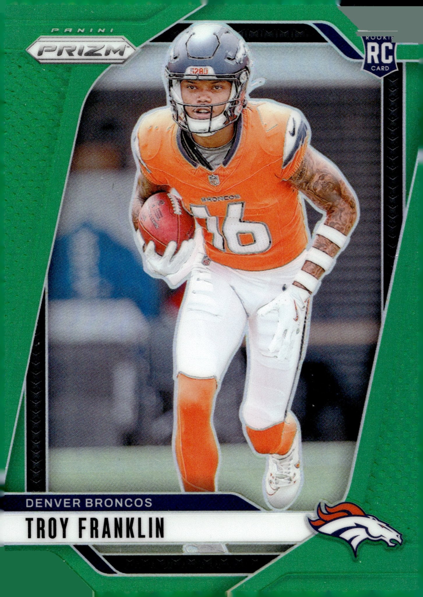 Troy Franklin 2024 Panini Prizm Green Prizm RC #393 - Collector Store LLC