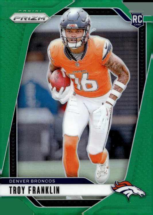 Troy Franklin 2024 Panini Prizm Green Prizm RC #393 - Collector Store LLC