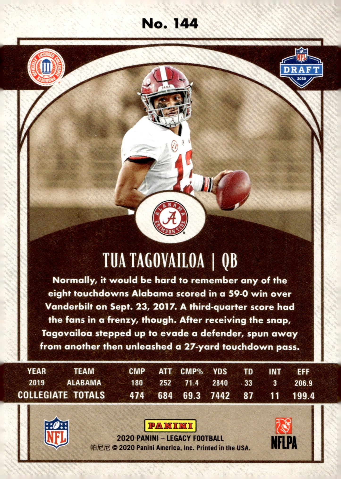 Tua Tagovailoa 2020 Panini Legacy RC #144 #3 - Collector Store LLC