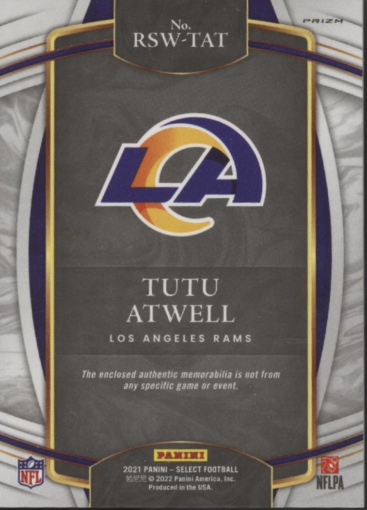Tutu Atwell 2021 Panini Select Red Prizm Swatch RC #RSW - TAT - Collector Store LLC