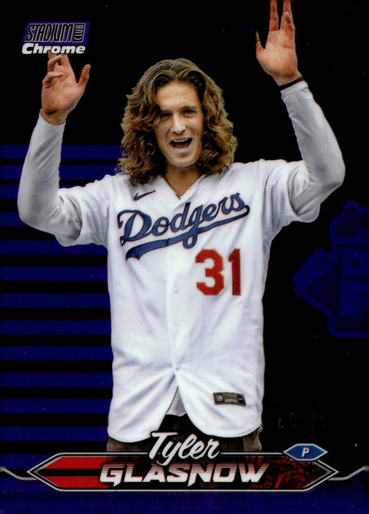 Tyler Glasnow 2024 Topps Stadium Club Chrome Purple Refractor 69/75 #127 - Collector Store LLC