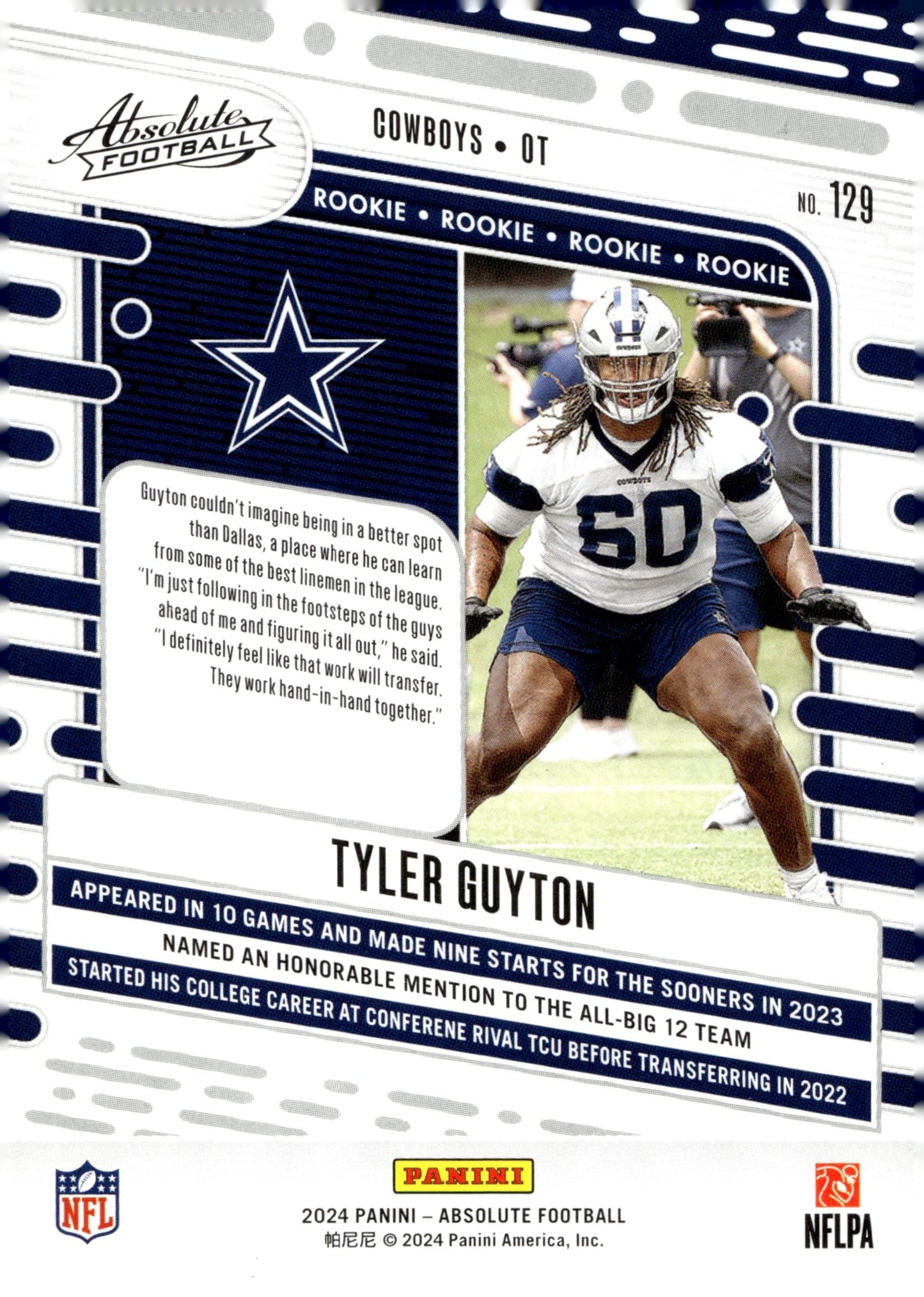 Tyler Guyton 2024 Panini Absolute RC #129 - Collector Store LLC