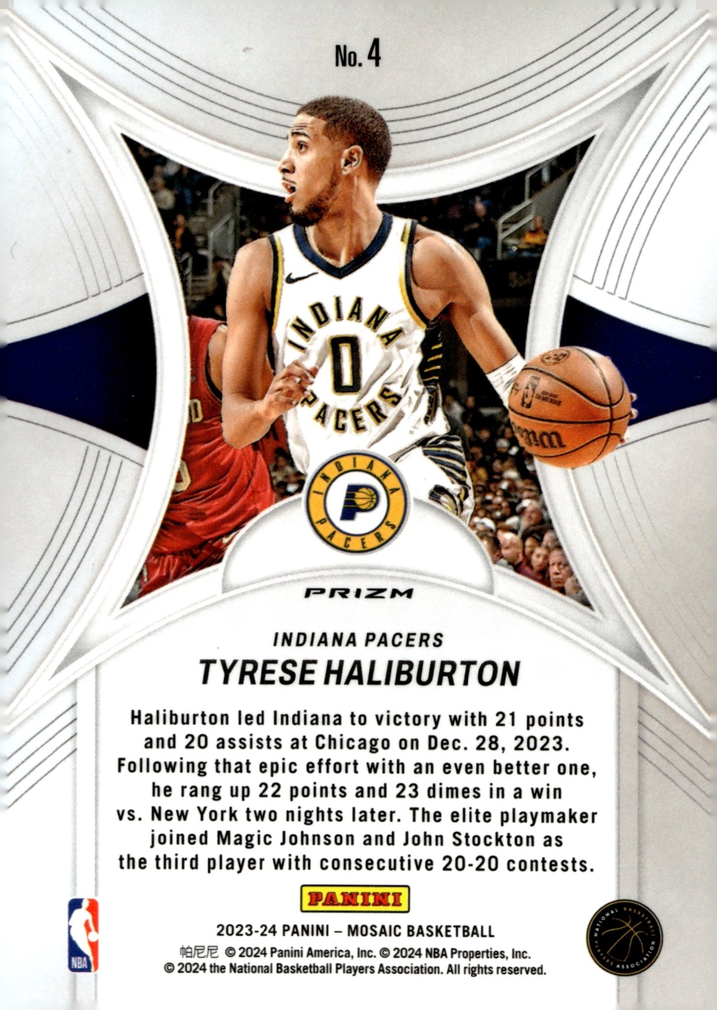 Tyrese Haliburton 2023 - 24 Panini Mosaic Epic Performers Prizm #4 - Collector Store LLC
