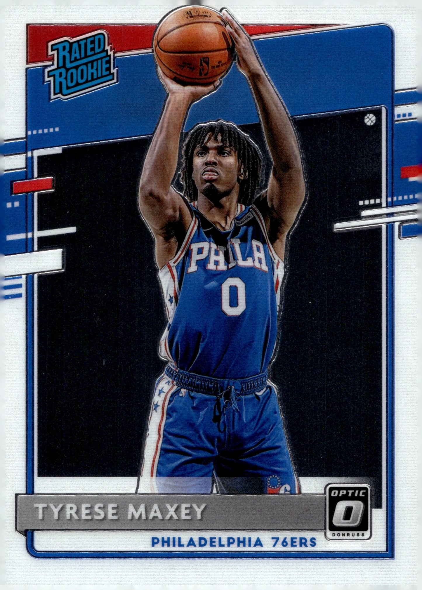 Tyrese Maxey 2020 - 21 Panini Donruss Optic Rated Rookie RC #171 #4 - Collector Store LLC