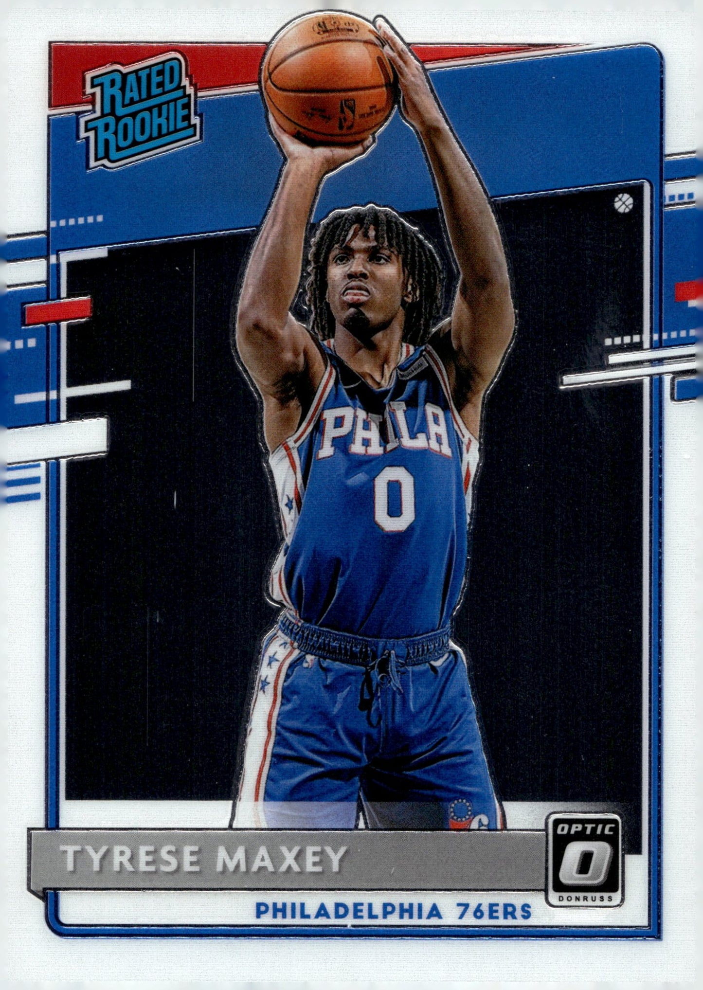 Tyrese Maxey 2020 - 21 Panini Donruss Optic Rated Rookie RC #171 #5 - Collector Store LLC