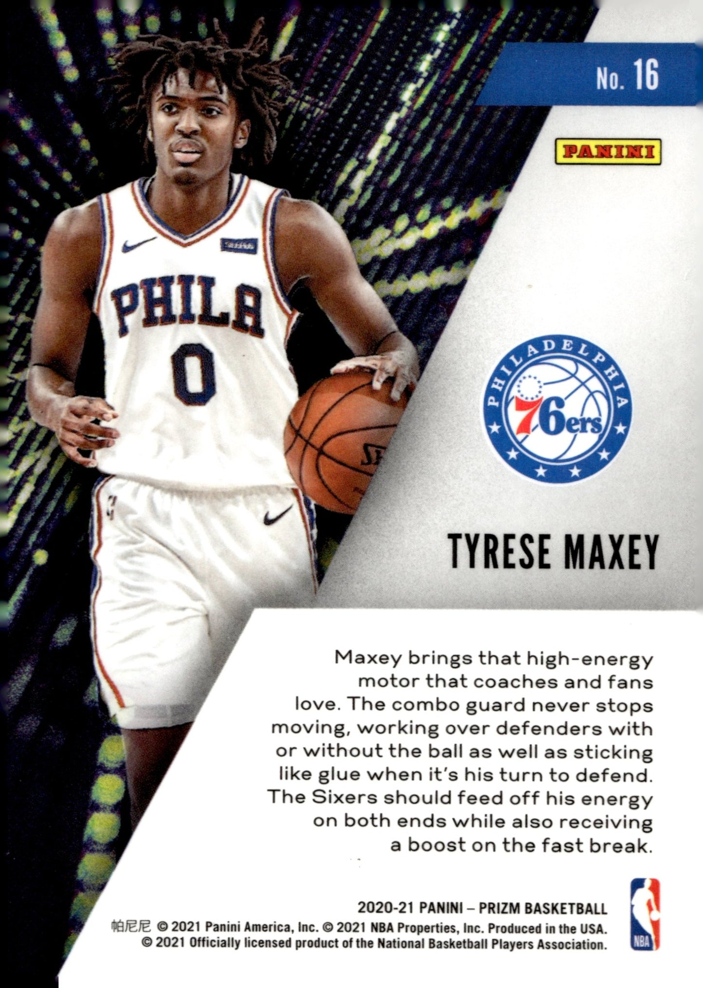 Tyrese Maxey 2020 - 21 Panini Prizm Instant Impact RC #16 - Collector Store LLC