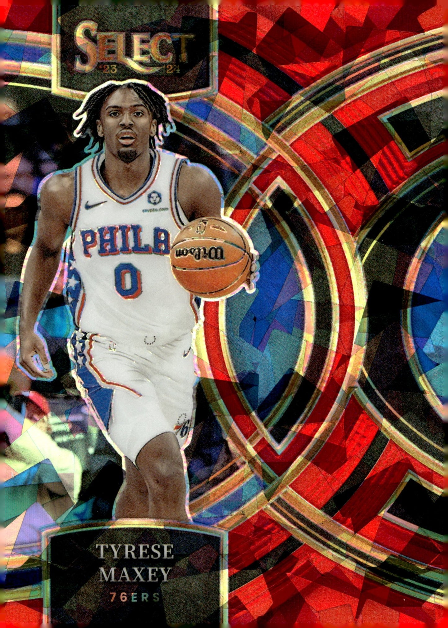 Tyrese Maxey 2023 - 24 Panini Select Red Ice #157 - Collector Store LLC