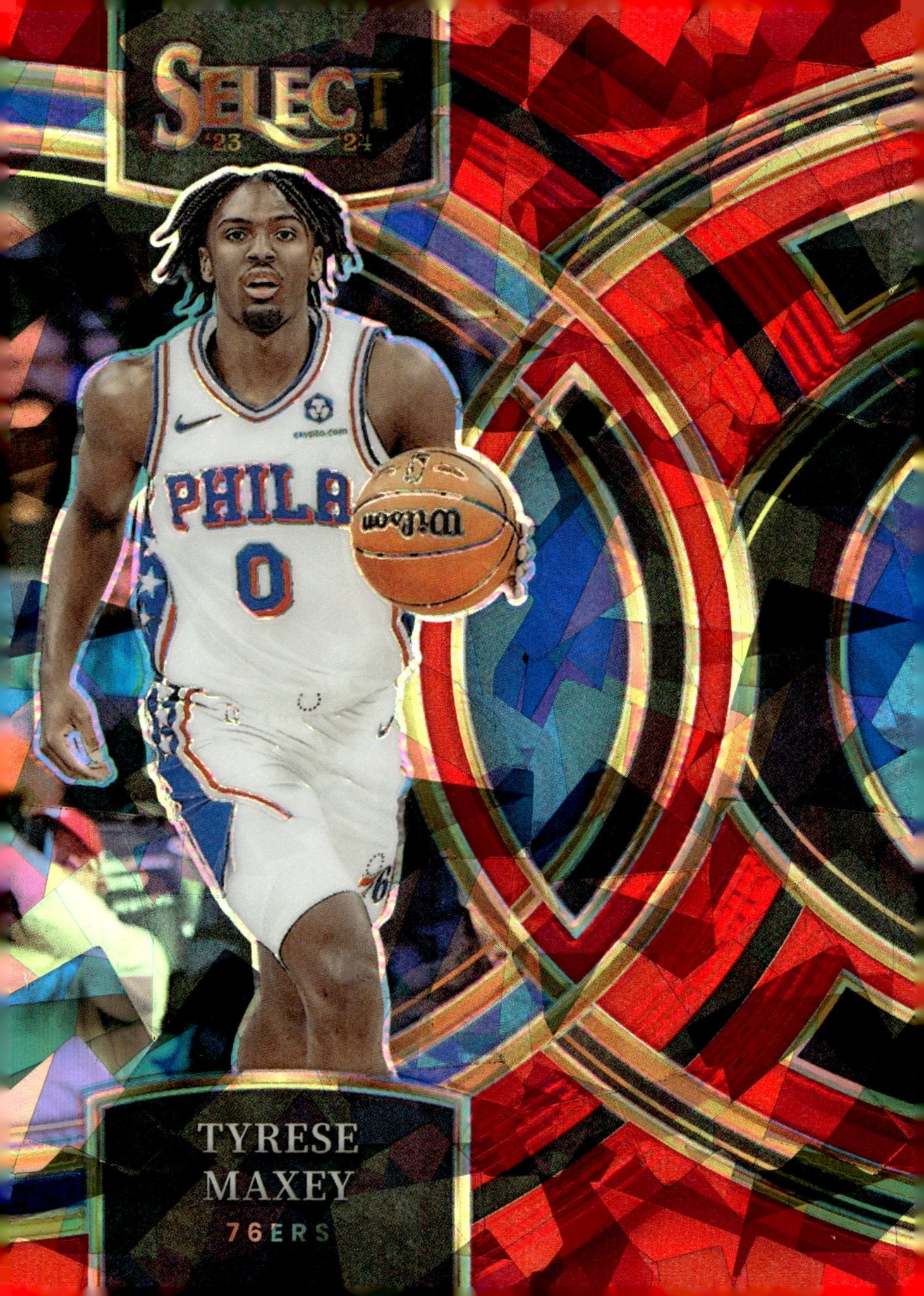 Tyrese Maxey 2023 - 24 Panini Select Red Ice #157 - Collector Store LLC