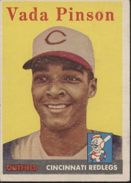 Vada Pinson 1958 Topps RC 420 Cincinnati Redlegs VG - Collector Store LLC