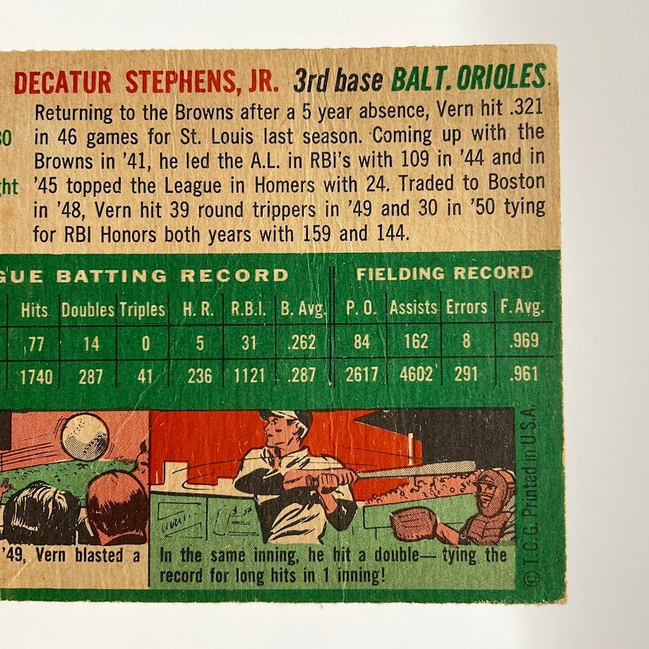 Vern Stephens 1954 Topps #54 Baltimore Orioles GD - Collector Store LLC