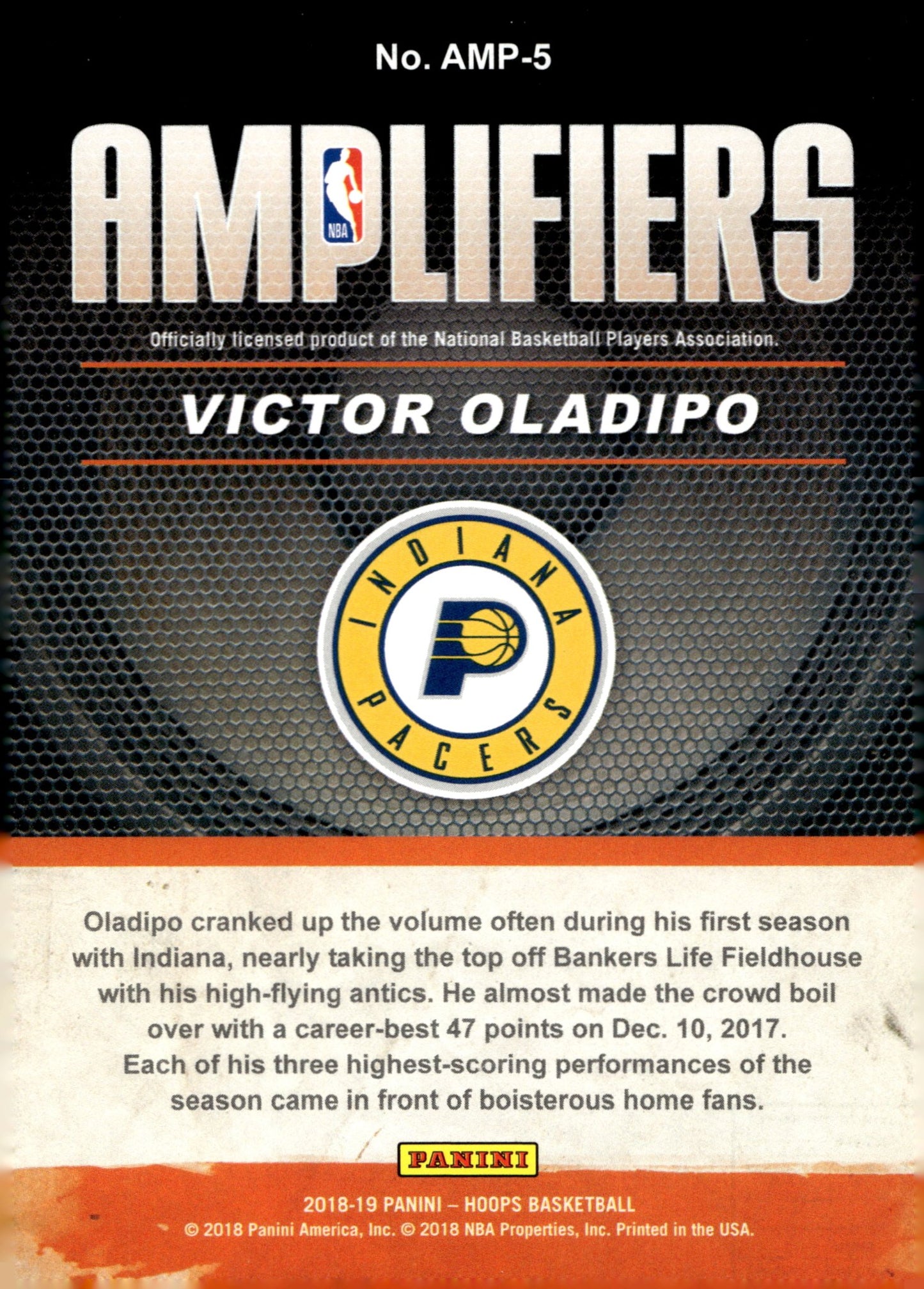 Victor Oladipo 2018 - 19 Panini Hoops Amplifiers #AMP - 5 - Collector Store LLC