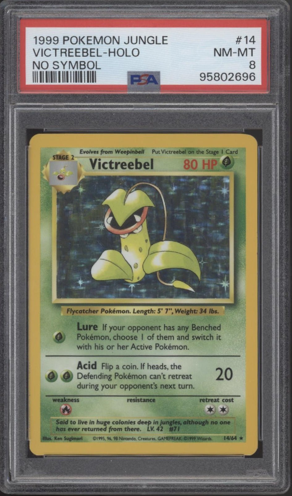 Victreebel Pokemon Jungle No Symbol Holo #14 PSA 8 - Collector Store LLC Victreebel Pokemon Jungle No Symbol Holo #14 PSA 8 - Collector Store LLC