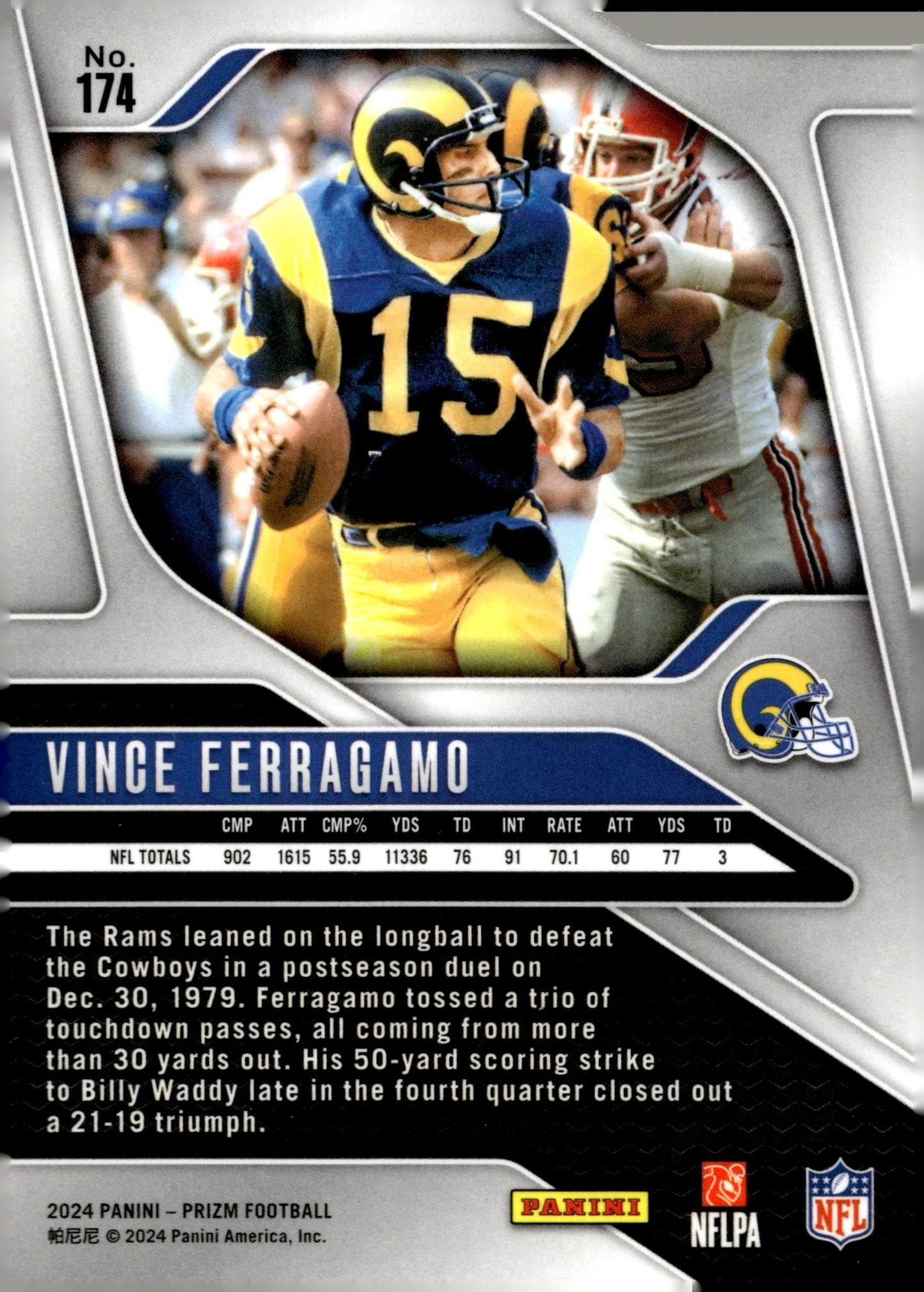Vince Ferragamo 2024 Panini Prizm #174 - Collector Store LLC