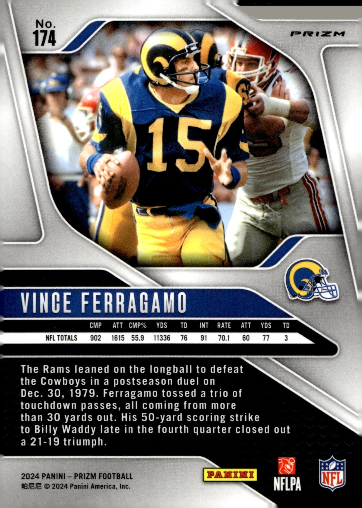 Vince Ferragamo 2024 Panini Prizm Green Prizm #174 - Collector Store LLC