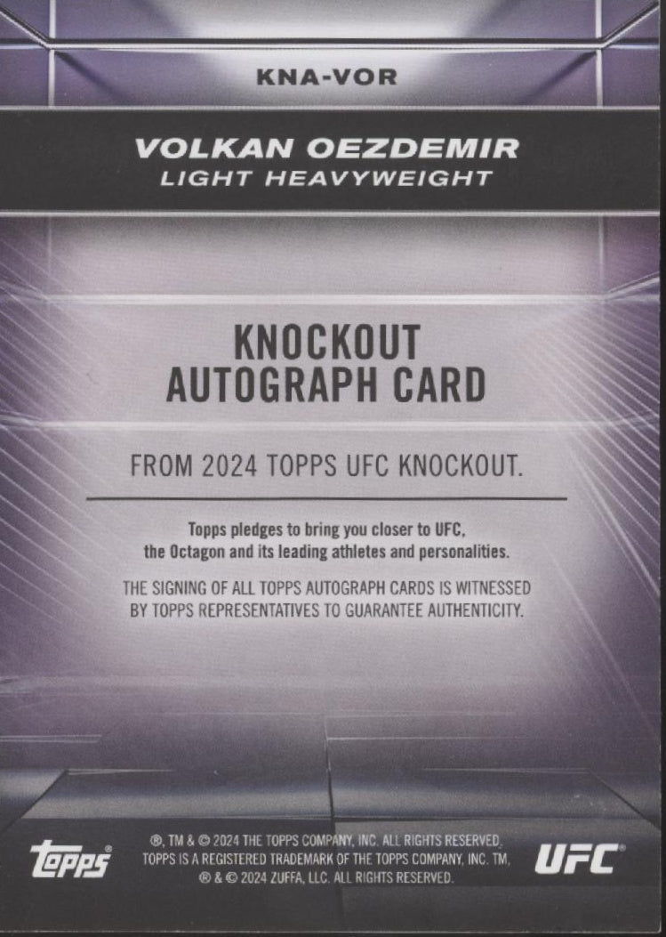 Volkan Oezdemir 2024 Topps Knockout Auto #KNA - VOR - Collector Store LLC
