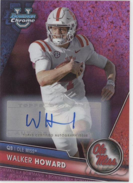 Walker Howard 2023 Bowman Chrome University Fuchsia Mini Diamond Auto 137/150 - Collector Store LLC
