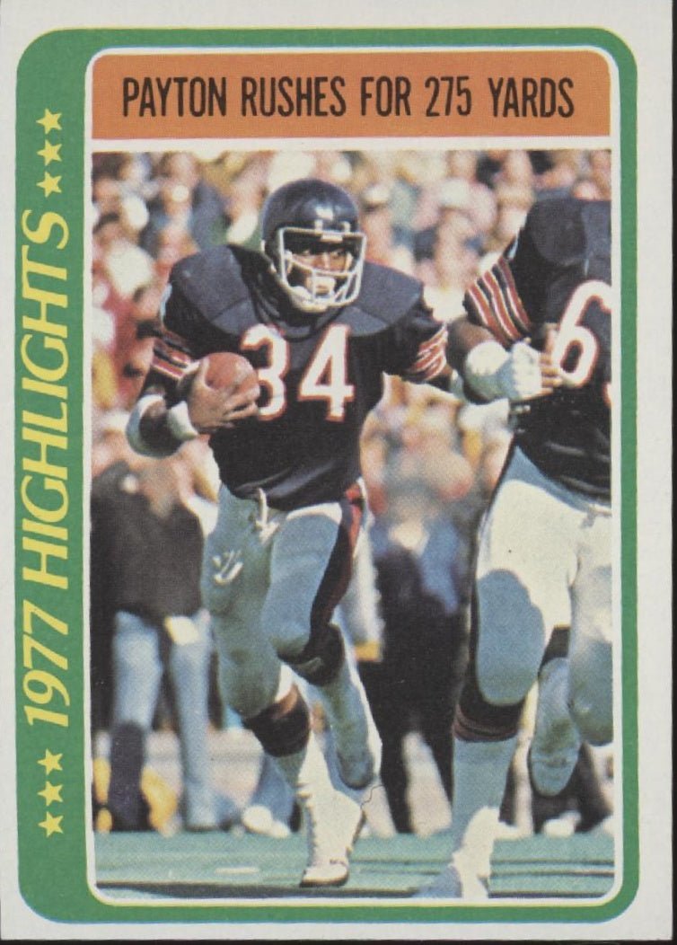 Walter Payton 1978 Topps Rushes for 275 Yards #3 EX - NM #2 - Collector Store LLC