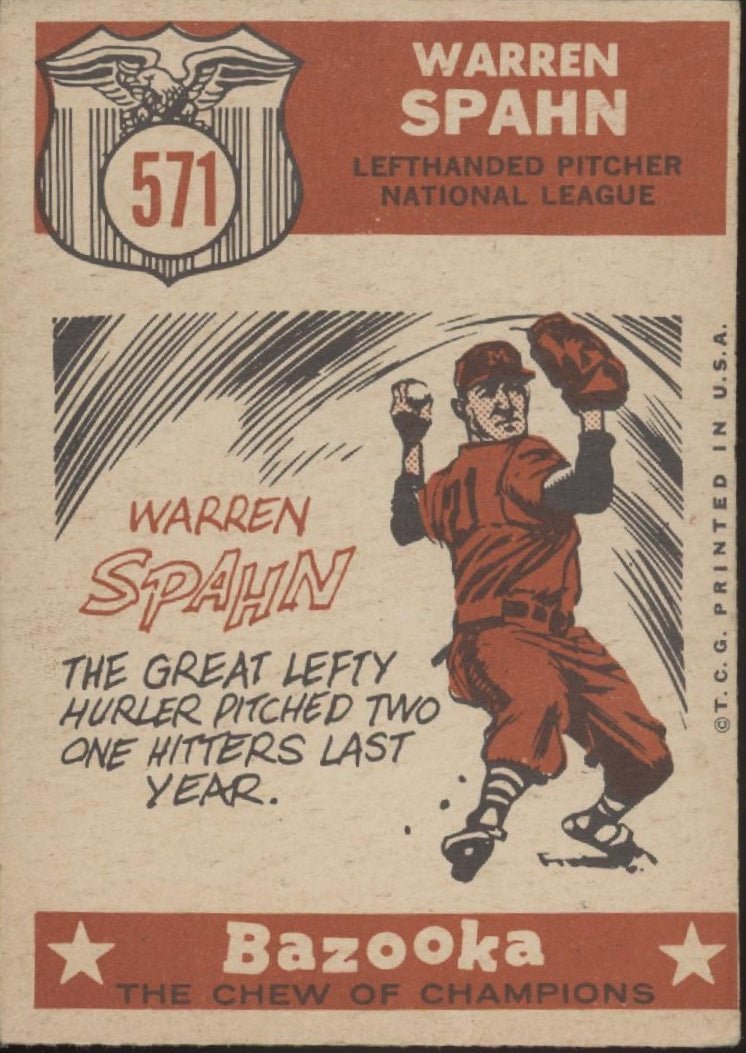 Warren Spahn 1959 Topps Sporting News #571 Milwaukee Braves VG - Collector Store LLC