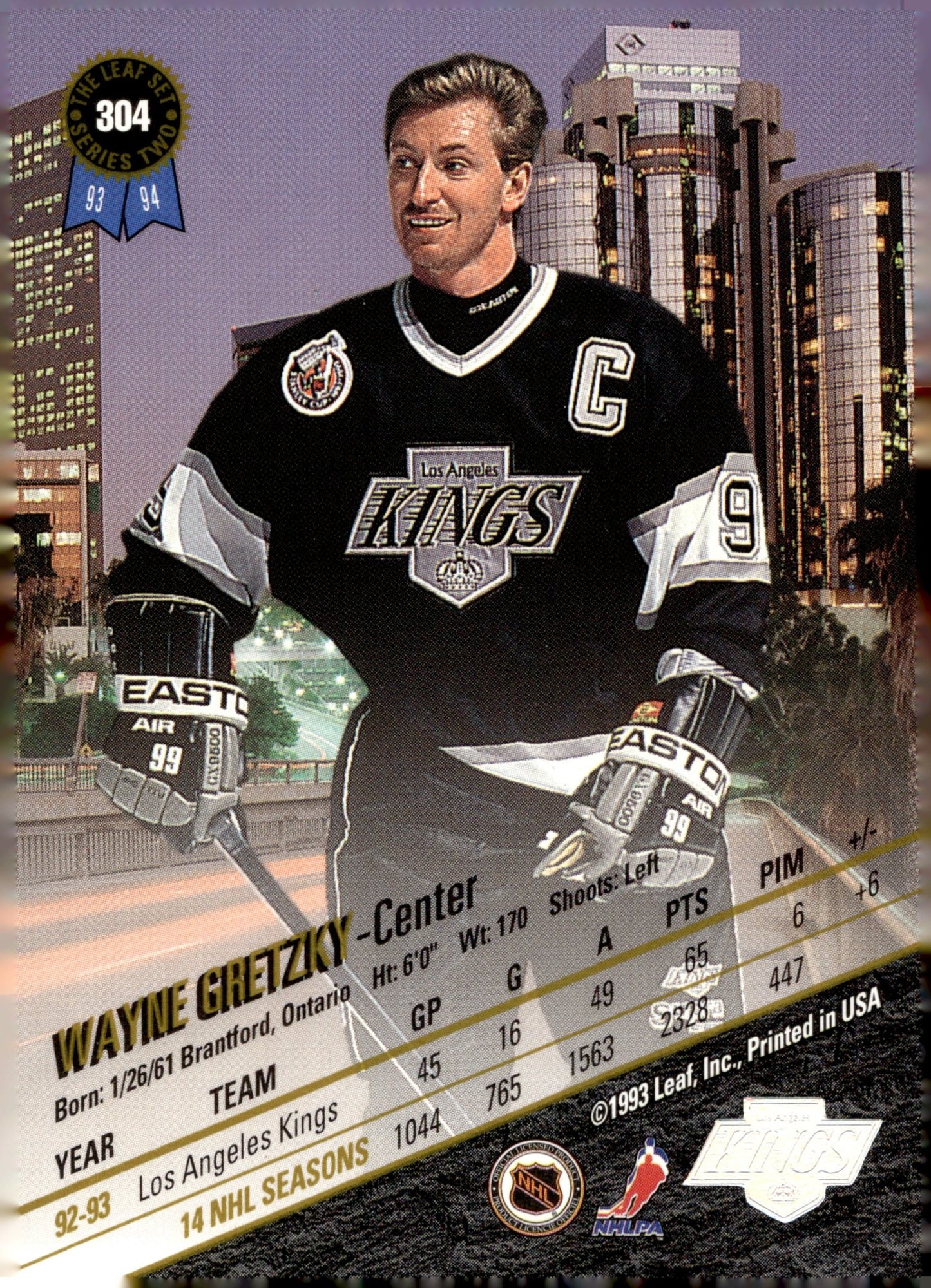 Wayne Gretzky 1993 - 94 Leaf Series 2 #304 - Collector Store LLC