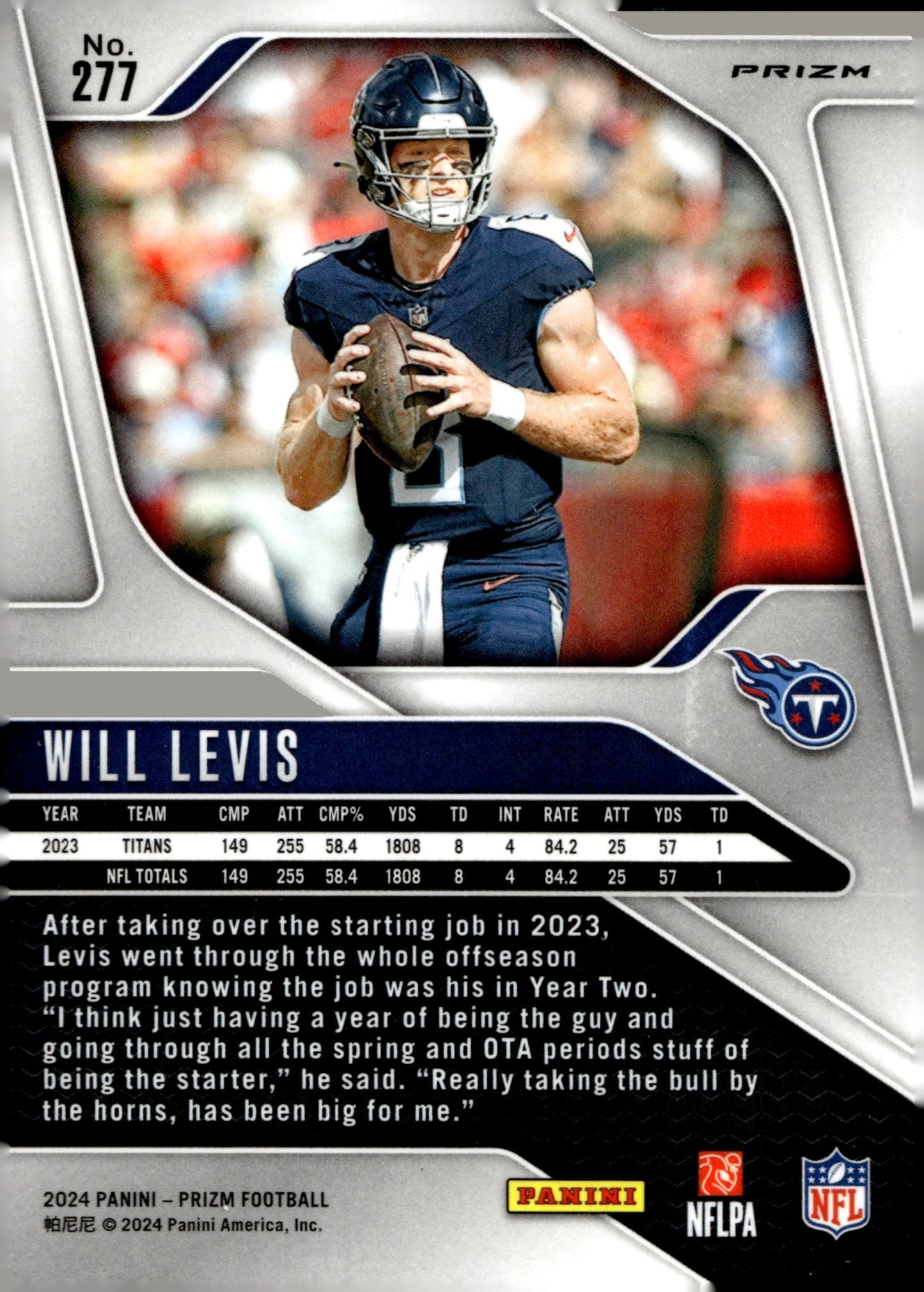 Will Levis 2024 Panini Prizm Silver Prizm #277 - Collector Store LLC