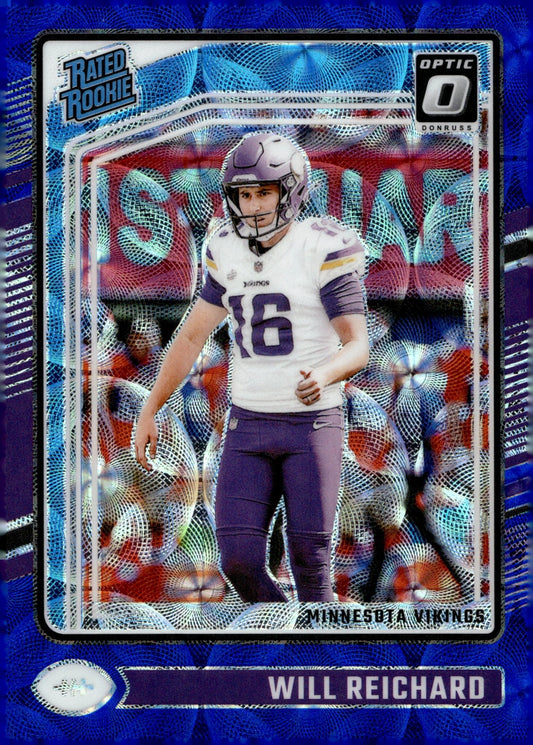 Will Reichard 2024 Panini Donruss Optic Rated Rookie Blue Scope Prizm RC 297 - Collector Store LLC