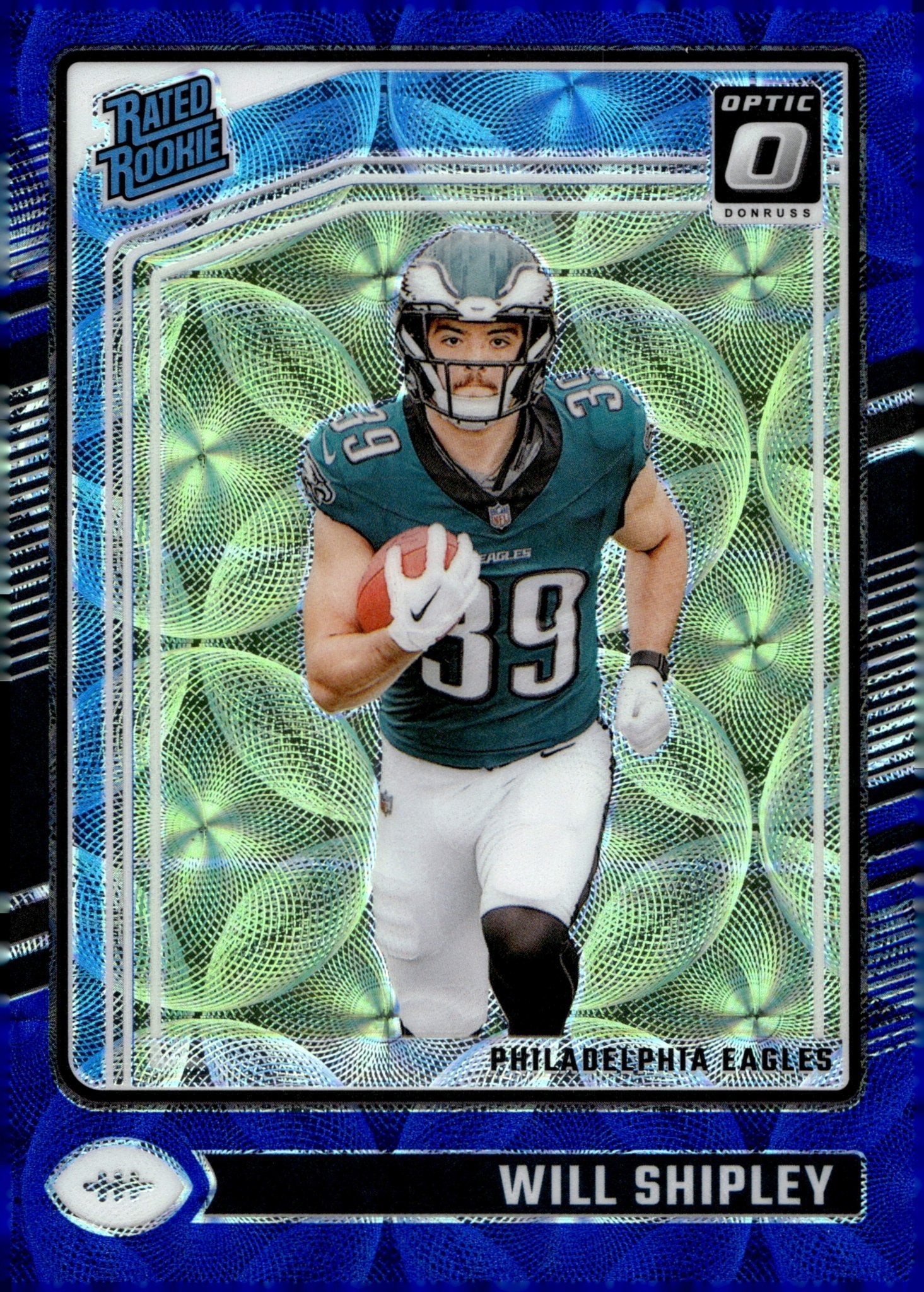 Will Shipley 2024 Panini Donruss Optic Rated Rookie Blue Scope Prizm RC 298 - Collector Store LLC