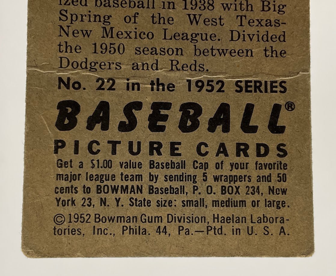 Willard Ramsdell 1952 Bowman #22 Chicago Cubs VG - Collector Store LLC