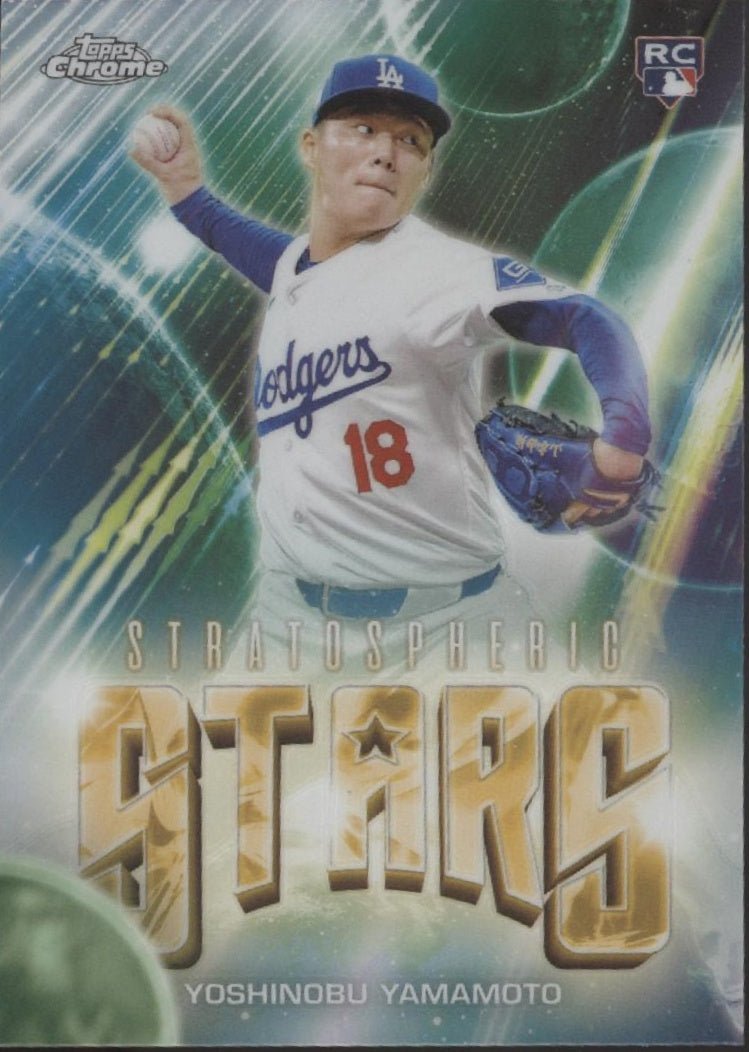 Yoshinobu Yamamoto 2024 Topps Chrome Stratospheric Stars Refractor RC #SSC - 13 - Collector Store LLC