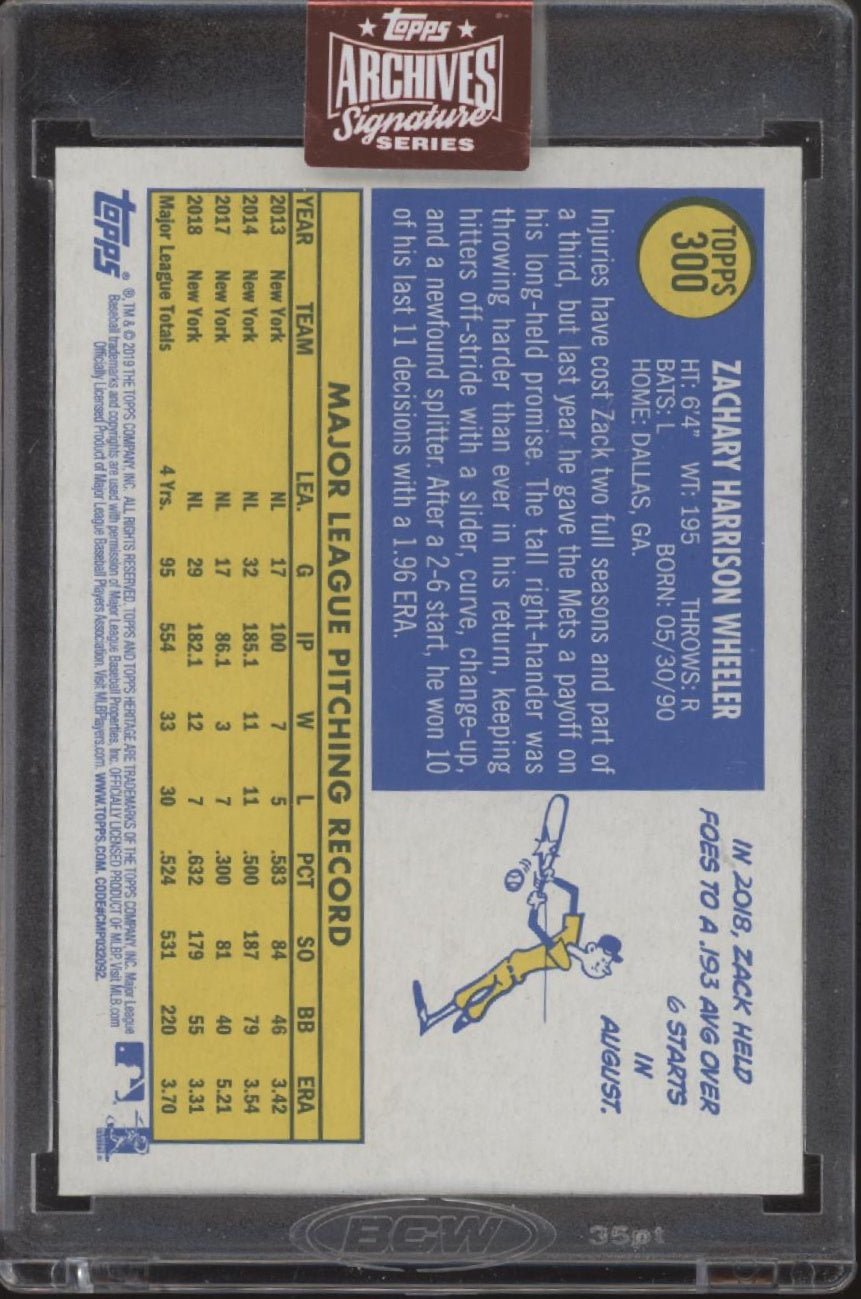 Zack Wheeler 2023 Topps Archives Signature Series Auto 13/28 #300 - Collector Store LLC