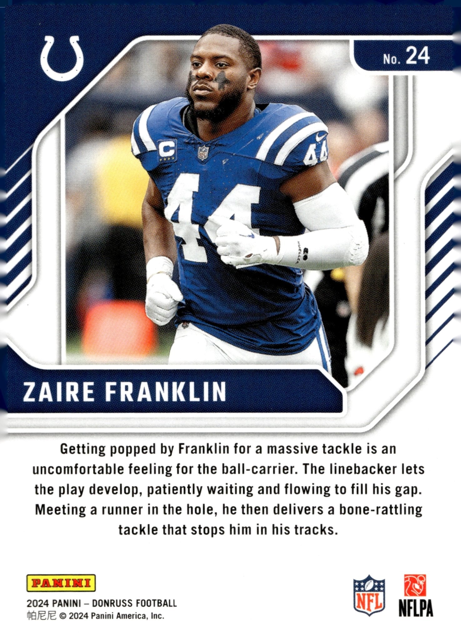Zaire Franklin 2024 Panini Donruss Elite Series #24 - Collector Store LLC