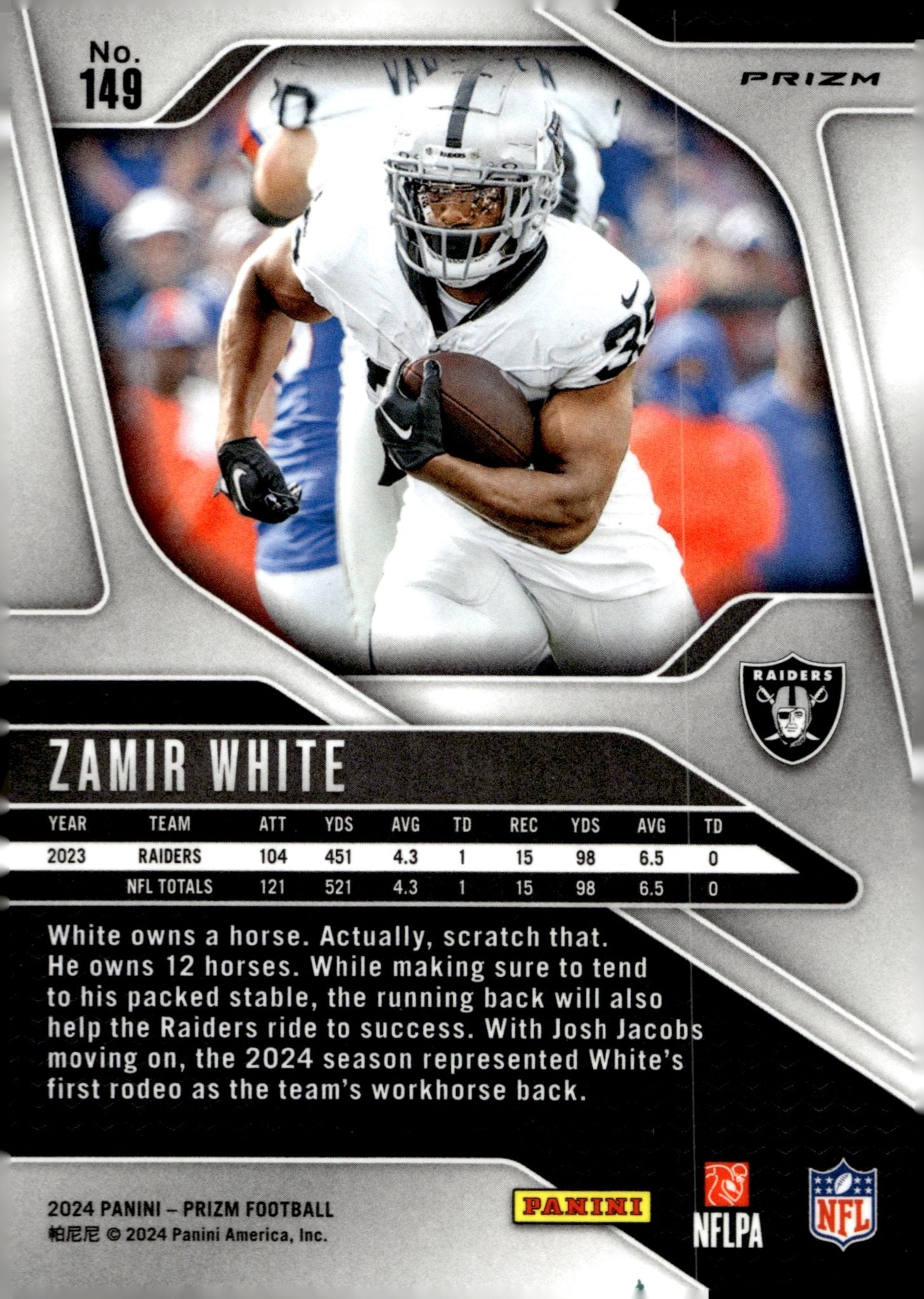 Zamir White 2024 Panini Orange No Huddle Prizm #149 - Collector Store LLC