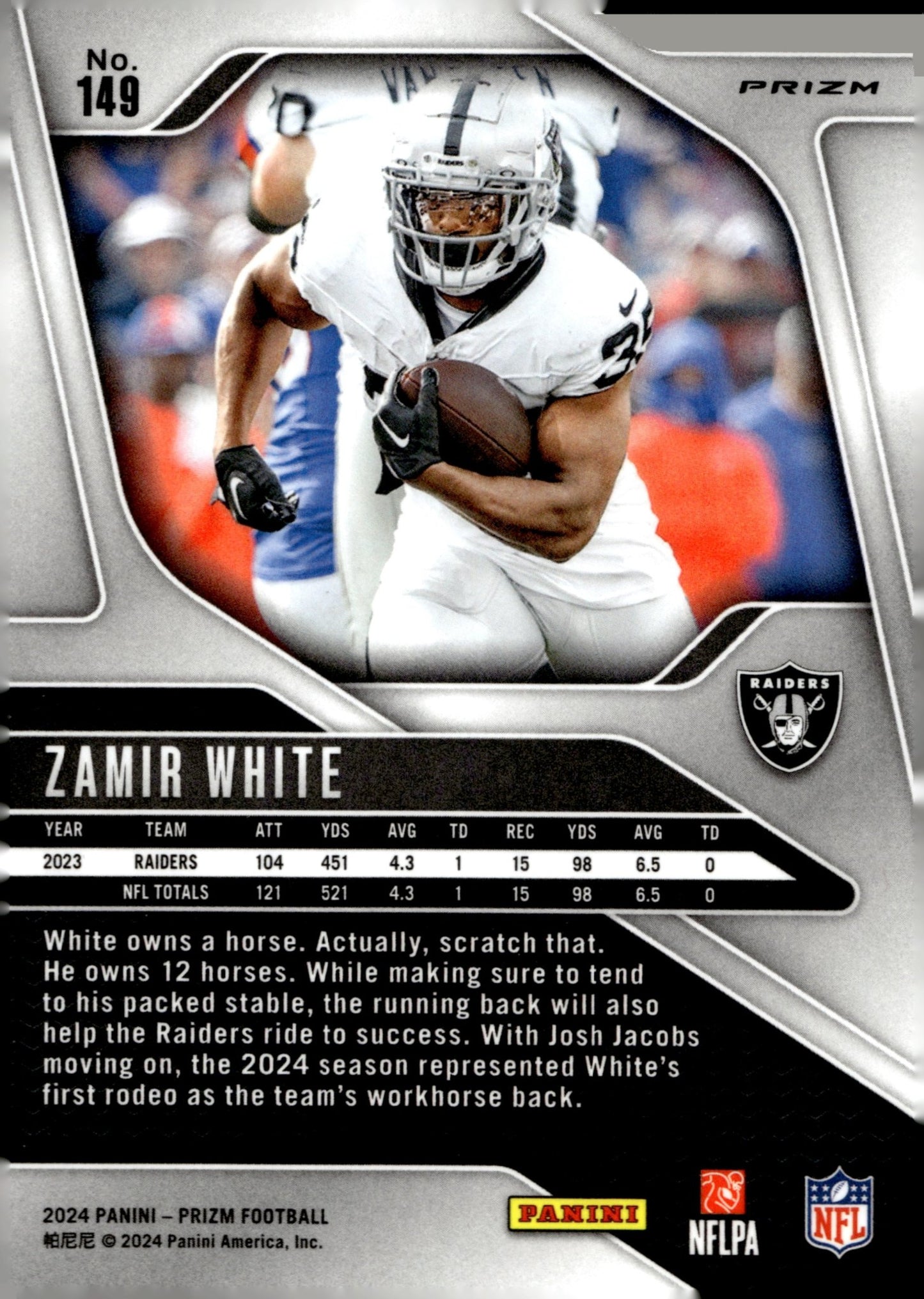 Zamir White 2024 Panini Prizm Silver Prizm #149 - Collector Store LLC