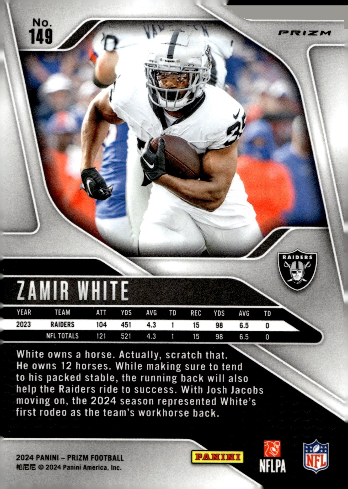 Zamir White 2024 Panini Prizm Silver Prizm #149 - Collector Store LLC