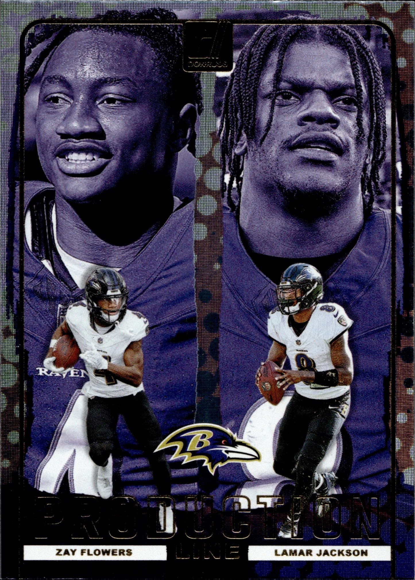 Zay Flowers / Lamar Jackson 2024 Panini Donruss Production Line #9 - Collector Store LLC