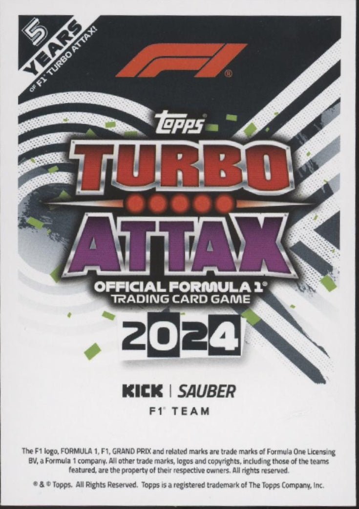 Zhou Guanyu 2024 Topps Turbo Attax Gladiator Shanghai Tiger Pink - Collector Store LLC