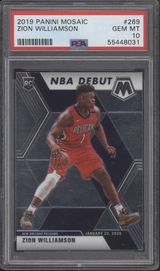 Zion Williamson 2019 - 20 Panini Mosaic RC 269 PSA 10 - Collector Store LLC