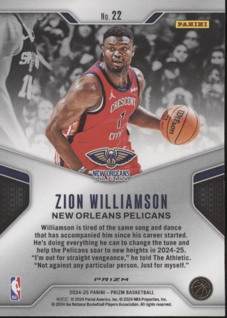 Zion Williamson 2024 - 25 Panini Prizm Dominance Prizm 22 - Collector Store LLC