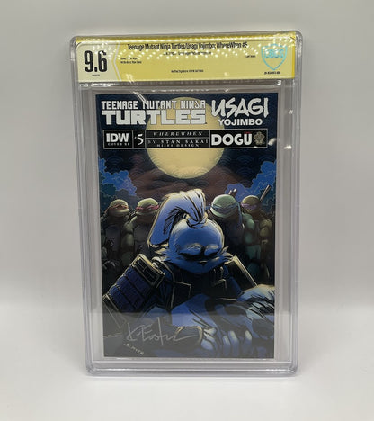 TMNT Usagi Yojimbo Where When #5 CBCS 9.6 Kevin Eastman Auto