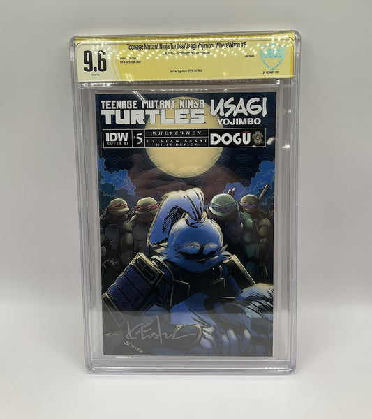 TMNT Usagi Yojimbo Where When #5 CBCS 9.6 Kevin Eastman Auto