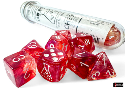 Chessex: Borealis Passion/White Luminary Polyherdal 7-Dice Set
