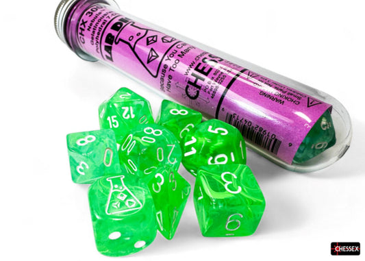 Chessex: Nebula Gelatinous/White Polyhedral 7-Dice Set