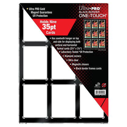Ultra Pro 35PT 9-Card Black Border UV One Touch Magnetic Holder