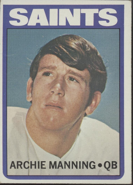 Archie Manning 1972 Topps RC #55 New Orleans Saints EX