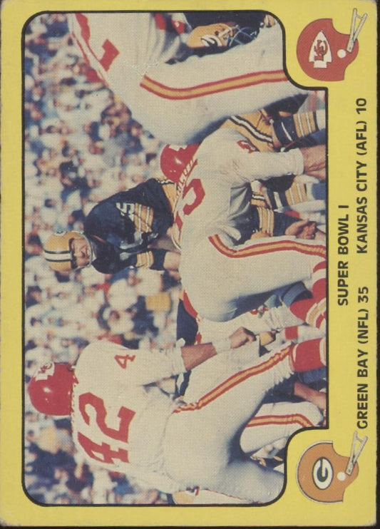 Super Bowl I 1978 Fleer #57 Packers / Chiefs VG