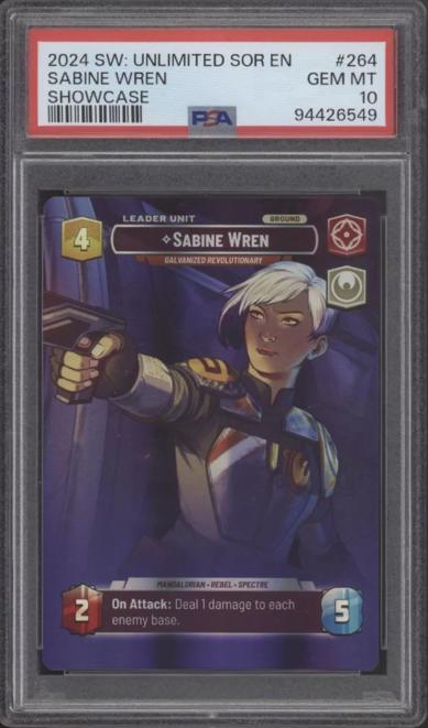 Sabine Wren Star Wars Unlimited Spark of Rebellion Showcase #264 PSA 10